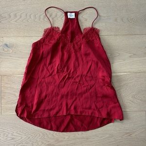 Red silk camisole